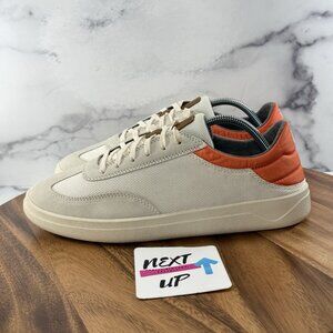 NEW OLUKAI Punini Mens Size 9.5 Sneakers Shoes White Orange Slip On Casual Laces
